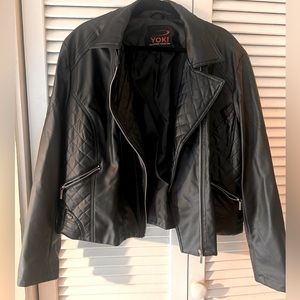Vegan leather moto jacket XXL